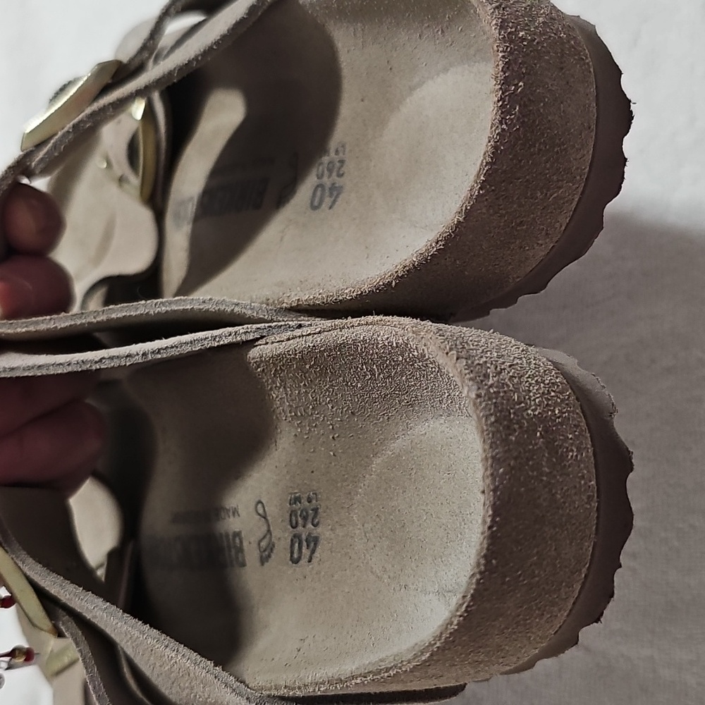 Birkenstock Arizona Sandels Suede Leather - Taupe Size 40 - Picture 9 of 16